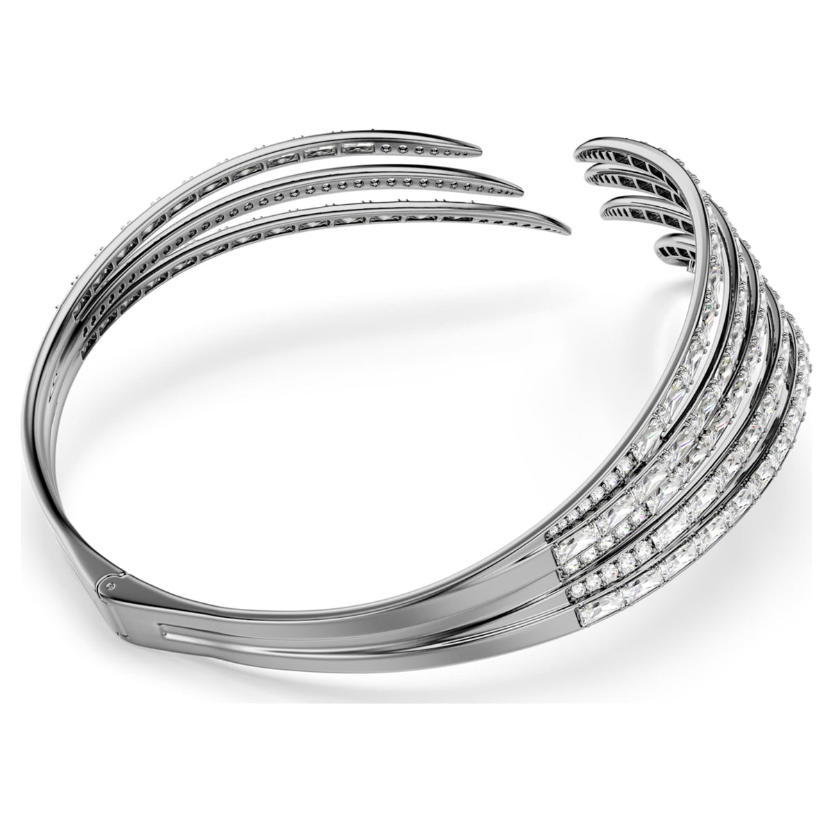 Swarovski The Vienna Collection choker Feather, White, Ruthenium plated