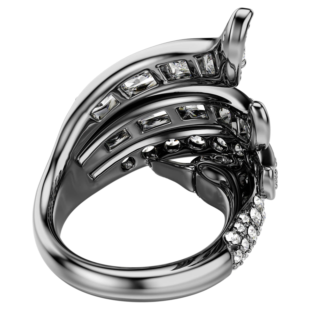 Swarovski The Vienna Collection ring Swan, White, Ruthenium plated