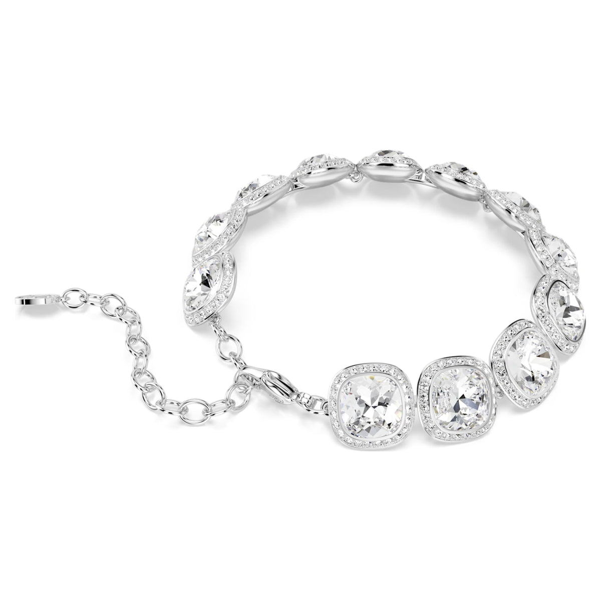 Swarovski Una Angelic bracelet with white cushion-cut accents and rhodium plating