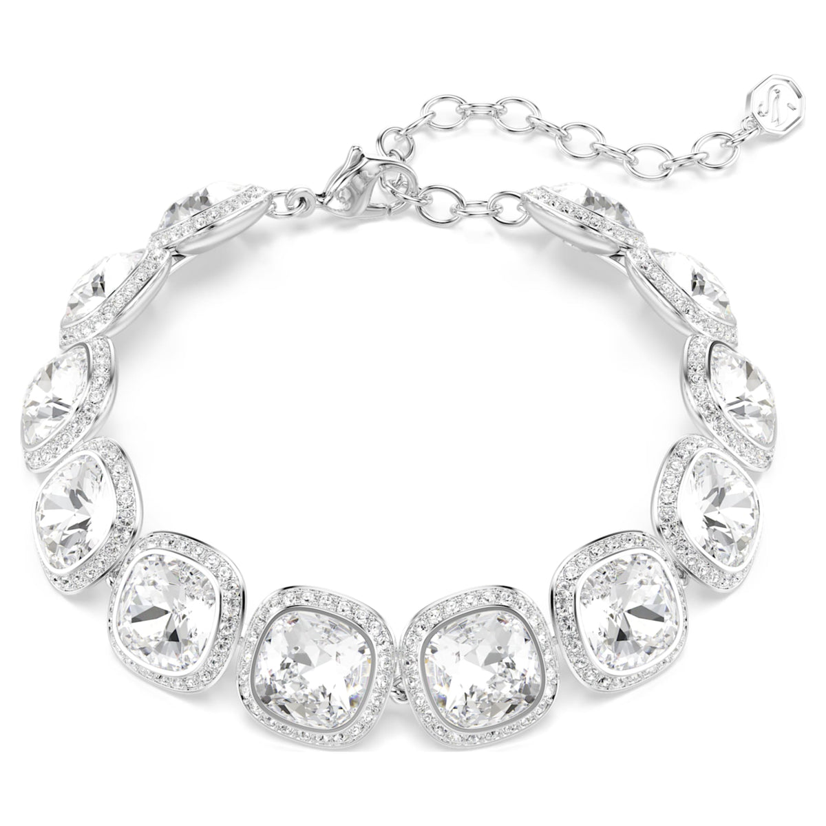 Swarovski Una Angelic bracelet with white cushion-cut accents and rhodium plating