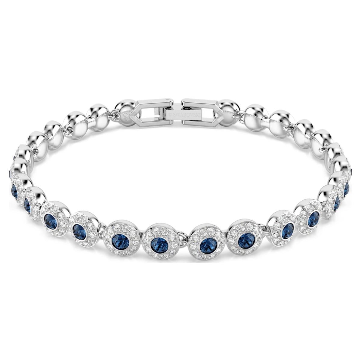 Swarovski Una Angelic bracelet with blue round-cut accents and rhodium plating