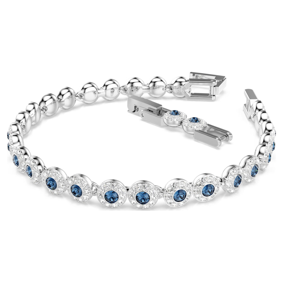 Swarovski Una Angelic bracelet with blue round-cut accents and rhodium plating