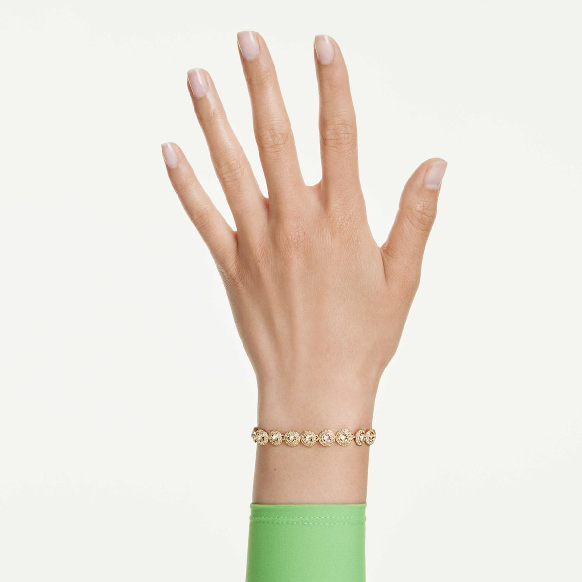 Swarovski Una Angelic bracelet with white round-cut accents and rhodium plating