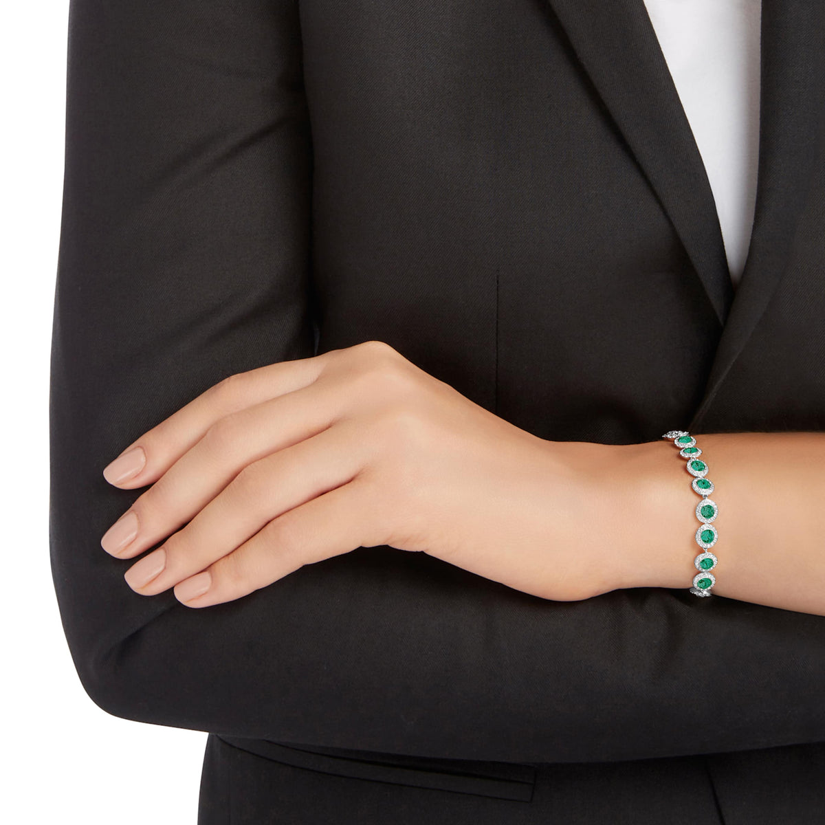 Swarovski Una Angelic bracelet with white round-cut accents and rhodium plating