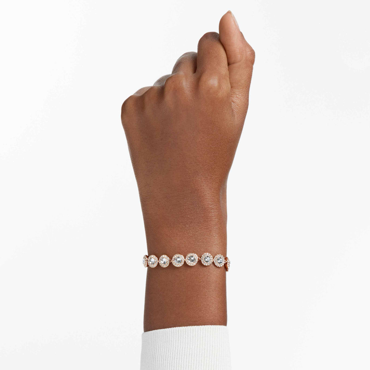 Swarovski Una Angelic bracelet with white round-cut accents and rhodium plating
