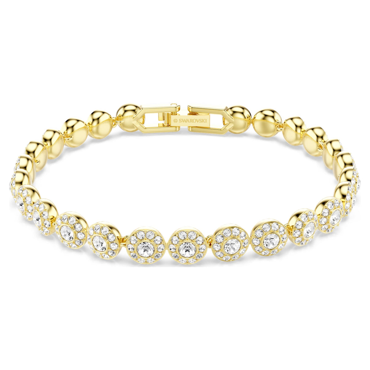 Swarovski Una Angelic bracelet with white round-cut accents and an 18K gold finish