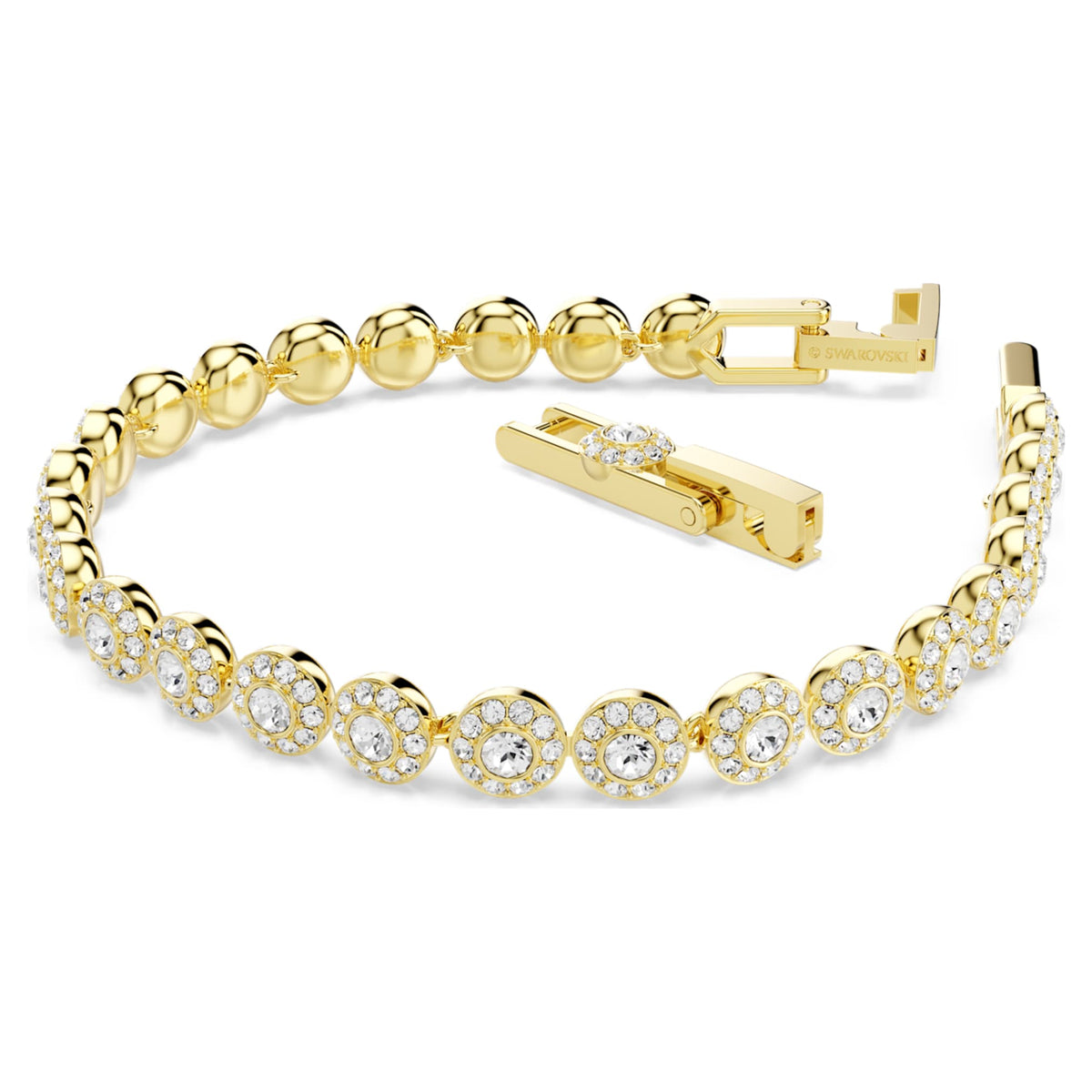 Swarovski Una Angelic bracelet with white round-cut accents and an 18K gold finish