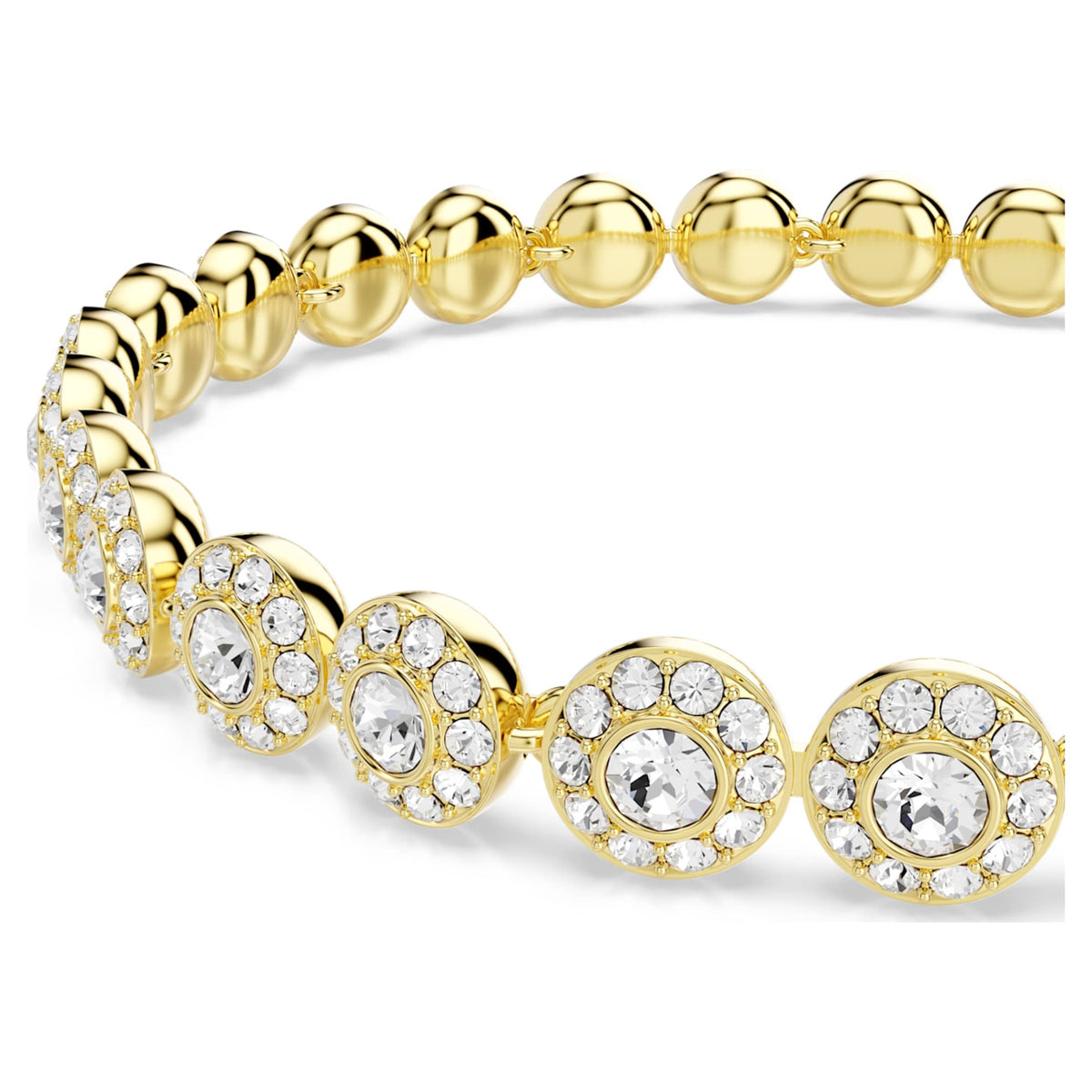 Swarovski Una Angelic bracelet with white round-cut accents and an 18K gold finish