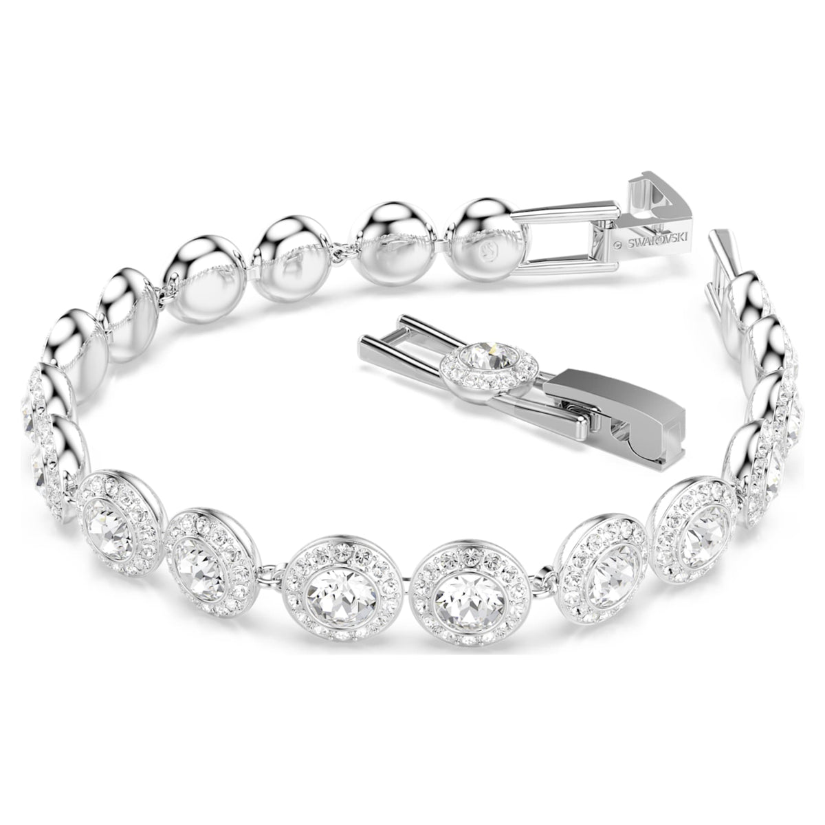 Swarovski Una Angelic bracelet with white round-cut accents and rhodium plating