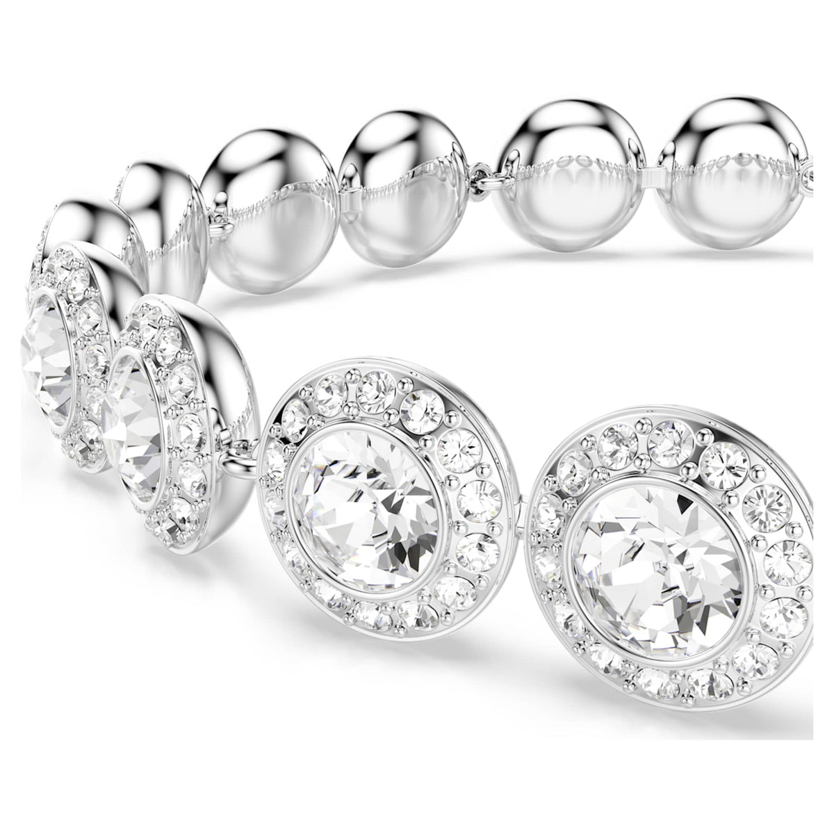 Swarovski Una Angelic bracelet with white round-cut accents and rhodium plating