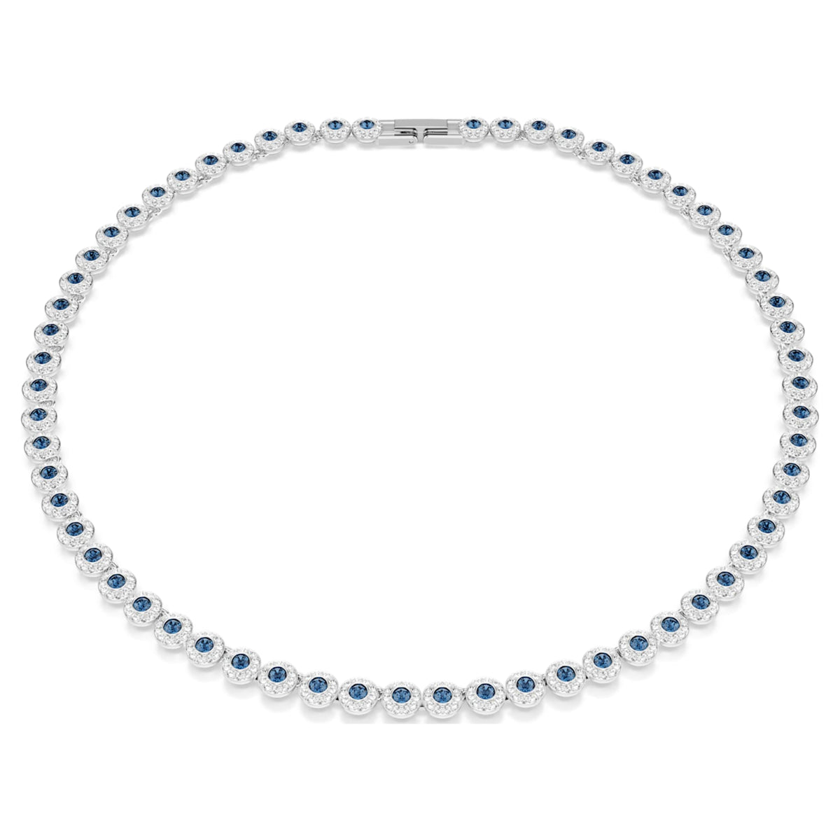 Swarovski Una Angelic necklace with blue round-cut accents and rhodium plating