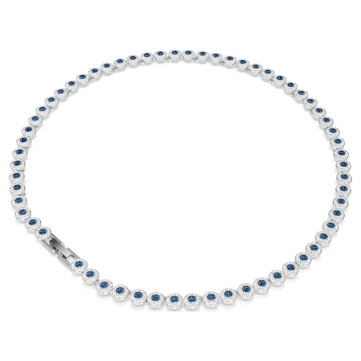Swarovski Una Angelic necklace with blue round-cut accents and rhodium plating