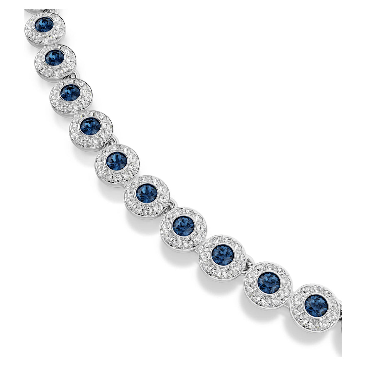Swarovski Una Angelic necklace with blue round-cut accents and rhodium plating