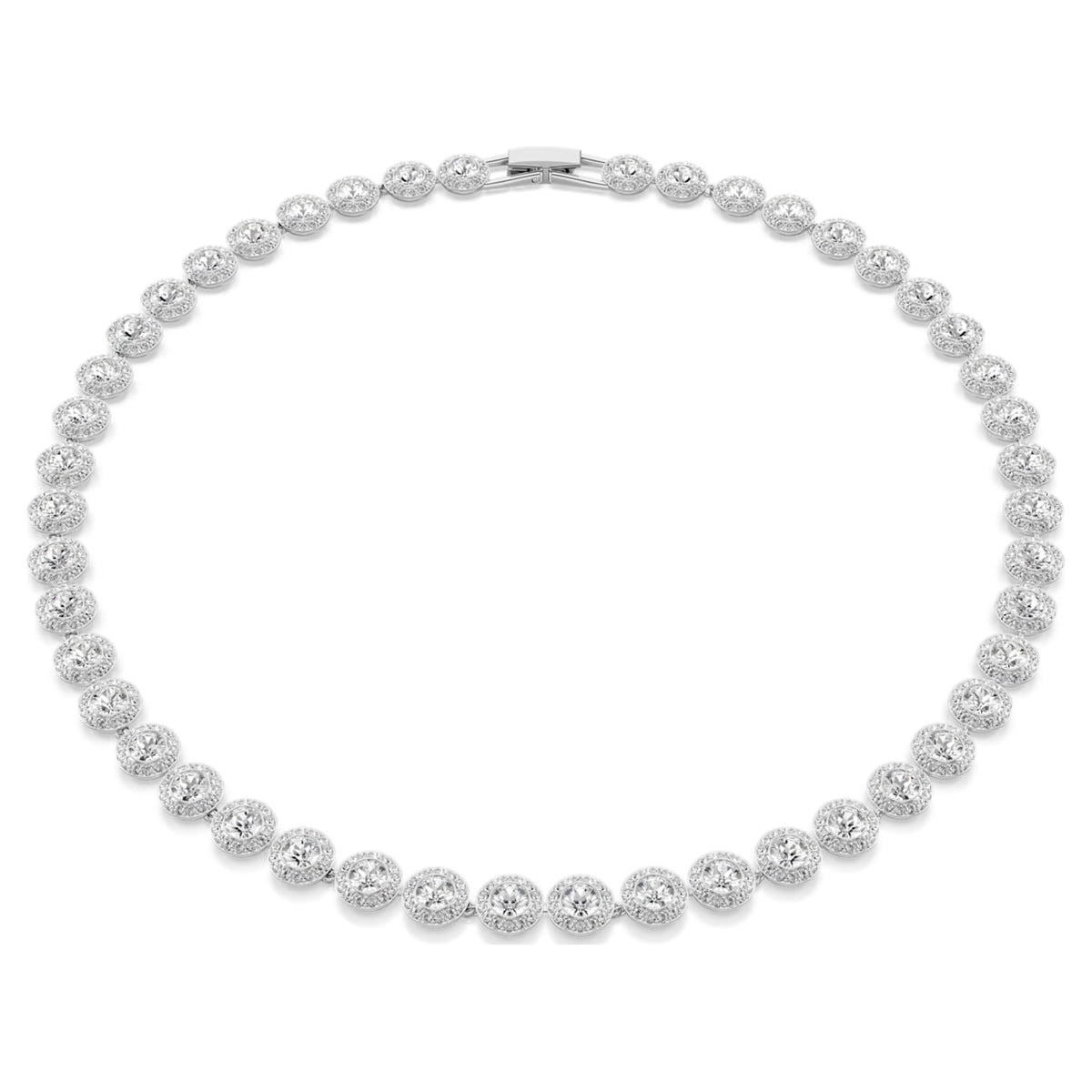 Swarovski Una Angelic necklace Round cut, Medium, White, Rhodium plated