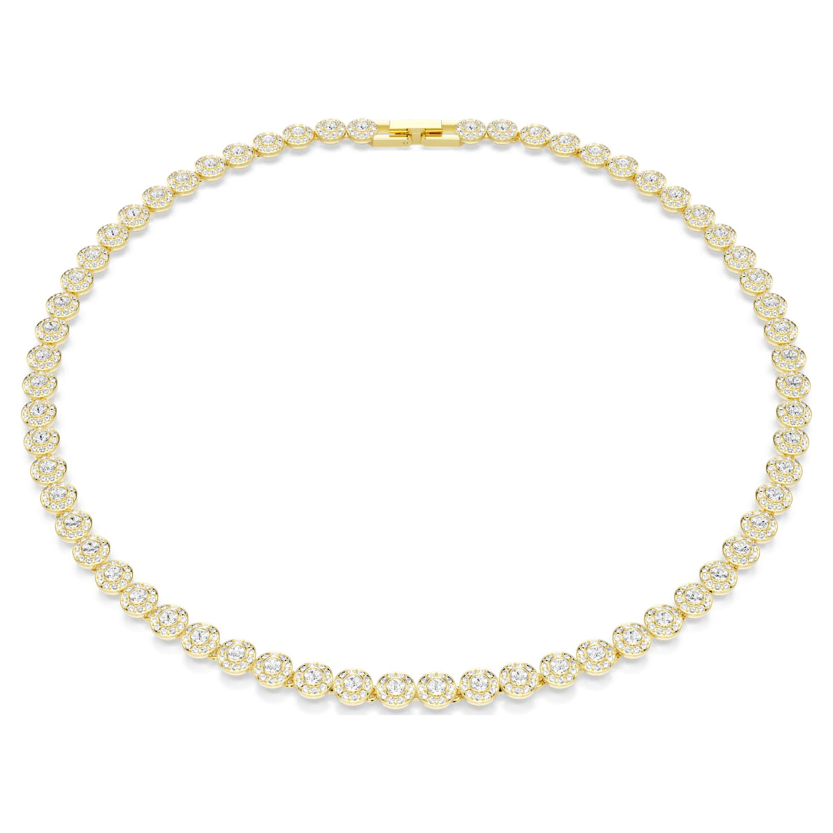 Swarovski Una Angelic necklace Round cut, Small, White, 18K gold finish