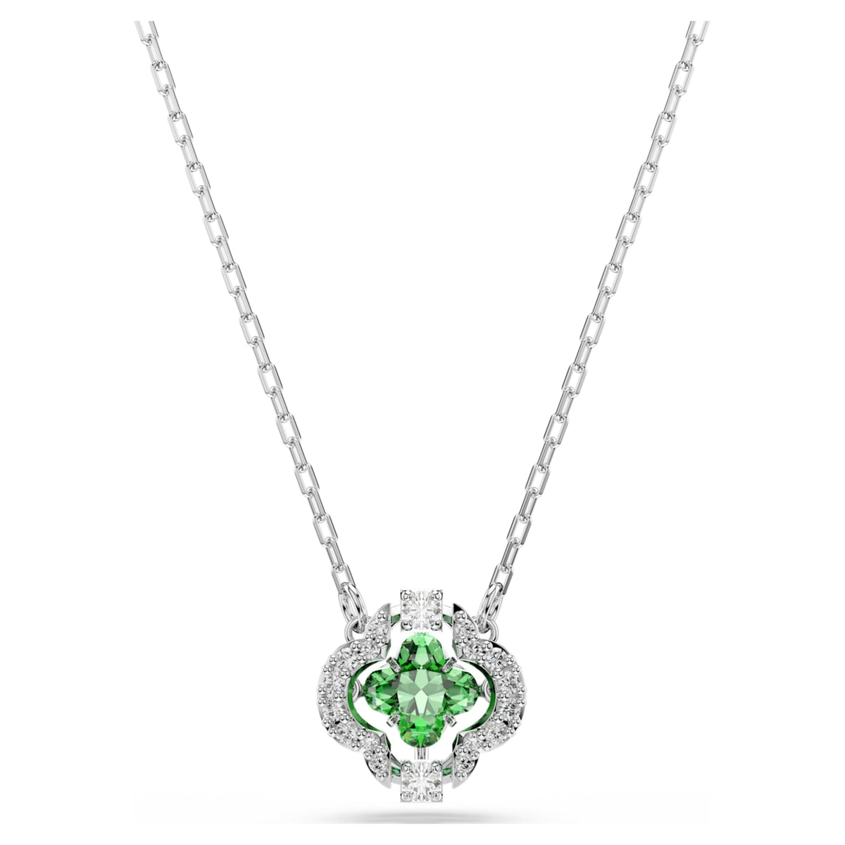 Swarovski Una Angelic pendant Mixed cuts, Green, Rhodium plated