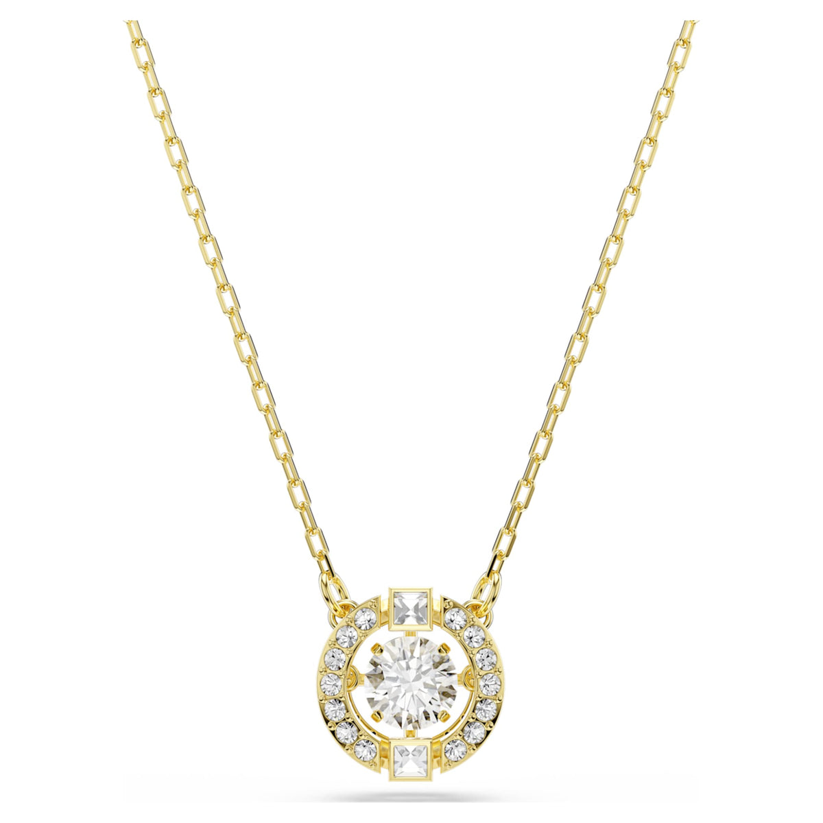 Swarovski Una Angelic pendant Mixed cuts, White, 18K gold finish