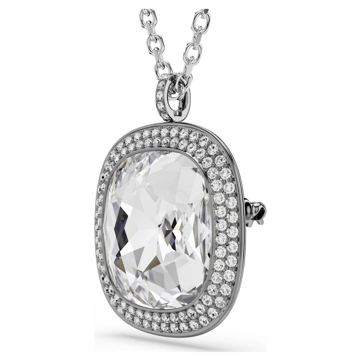 Swarovski Una Angelic pendant and brooch Cushion cut, White, Mixed Plating
