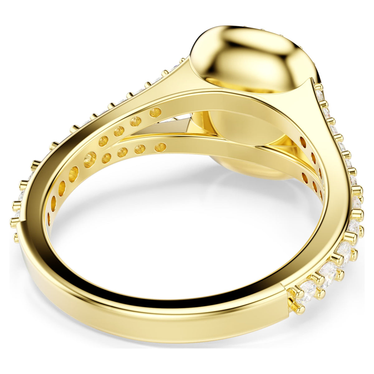 Swarovski Una Angelic ring with white cushion-cut accents and an 18K gold finish