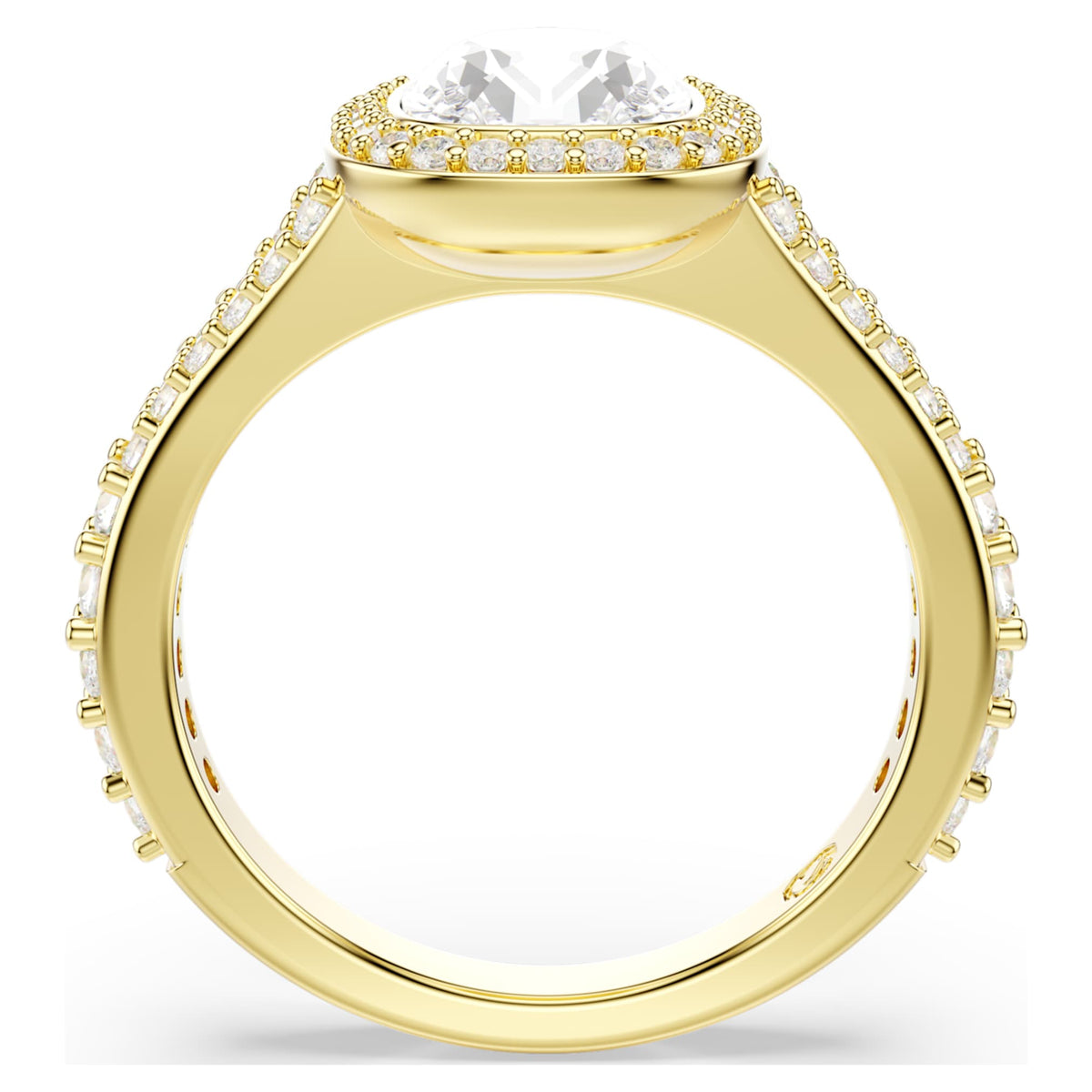 Swarovski Una Angelic ring with white cushion-cut accents and an 18K gold finish