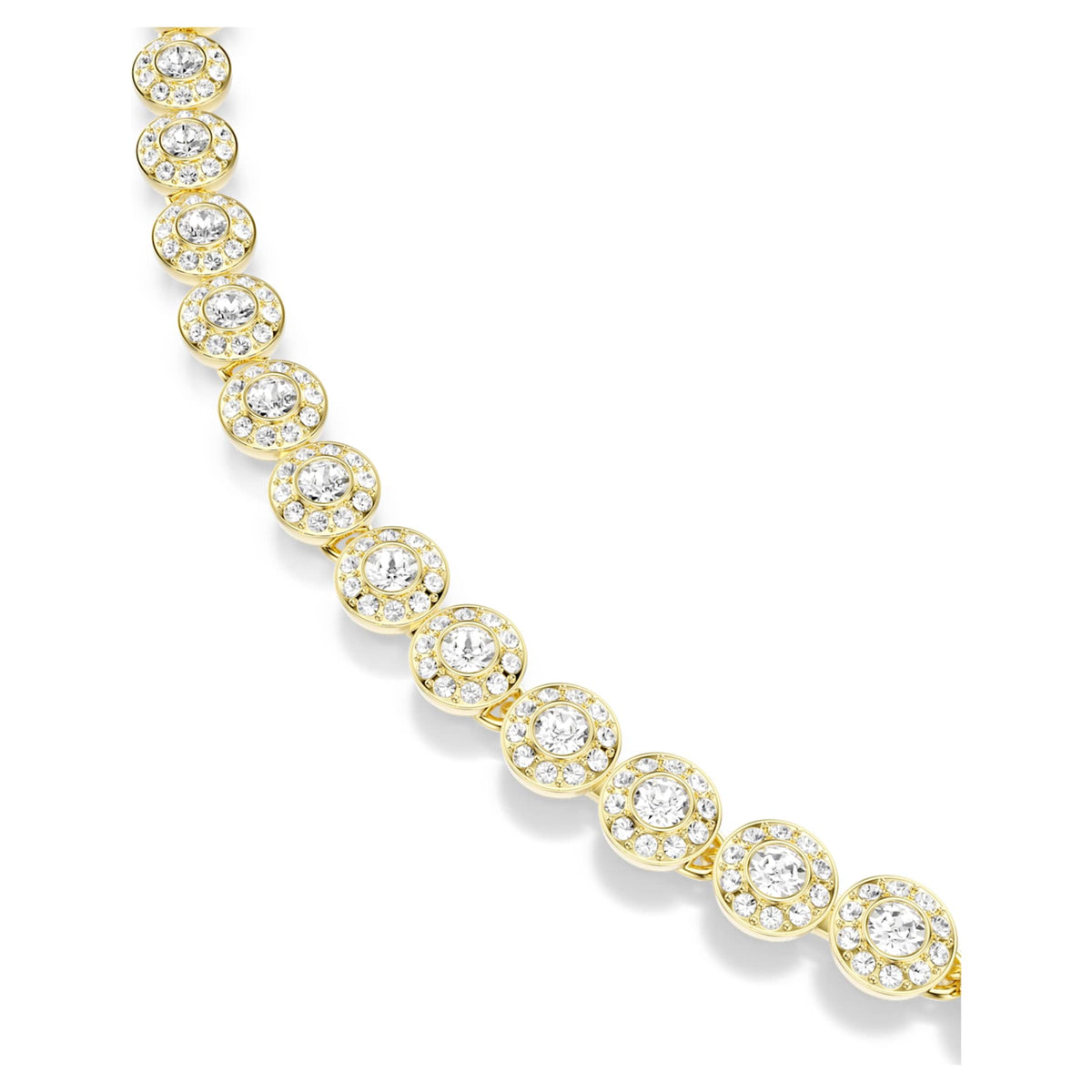 Swarovski Una Angelic set with white round-cut accents and an 18K gold finish