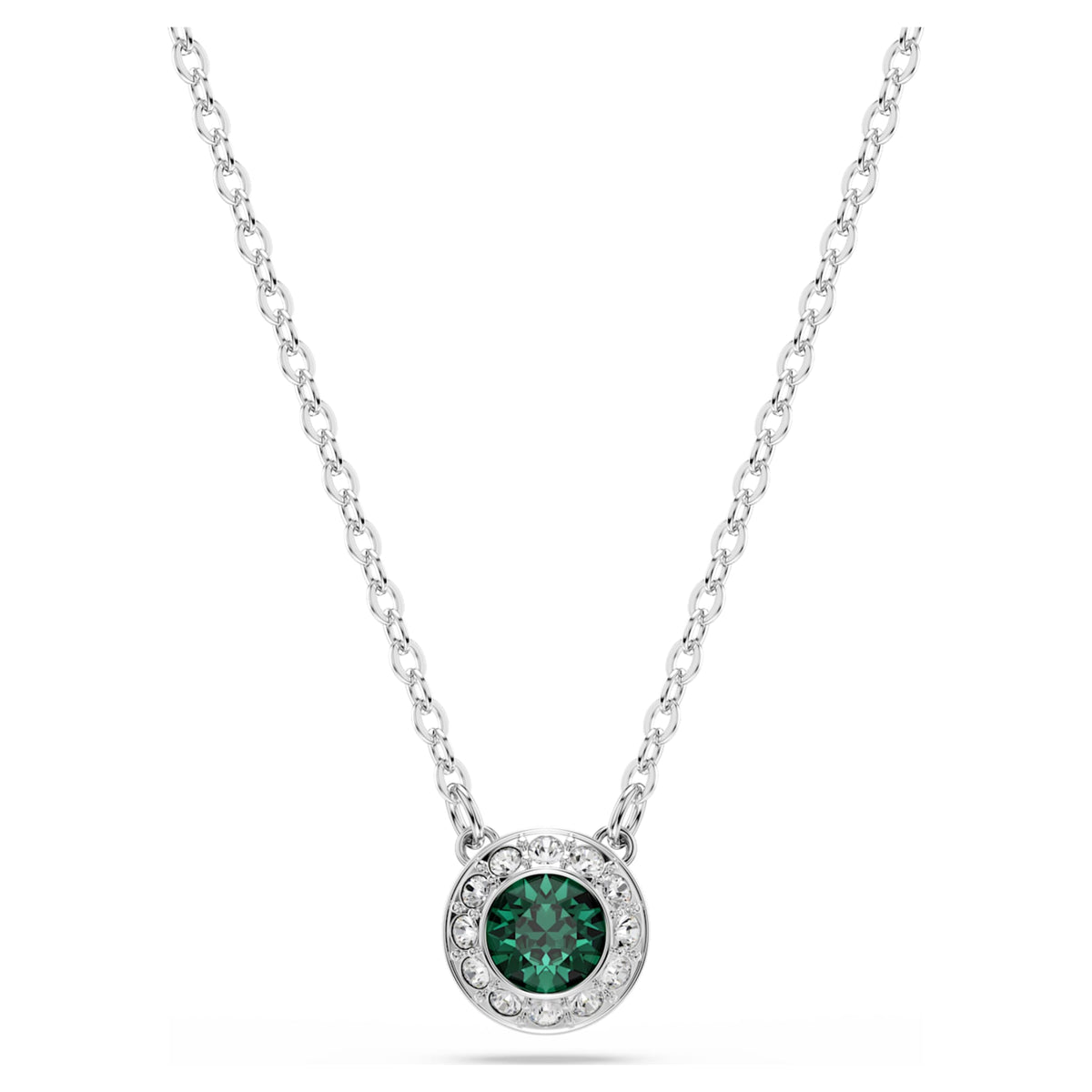 Swarovski Una Angelic set Set (2), Round cut, Green, Rhodium plated