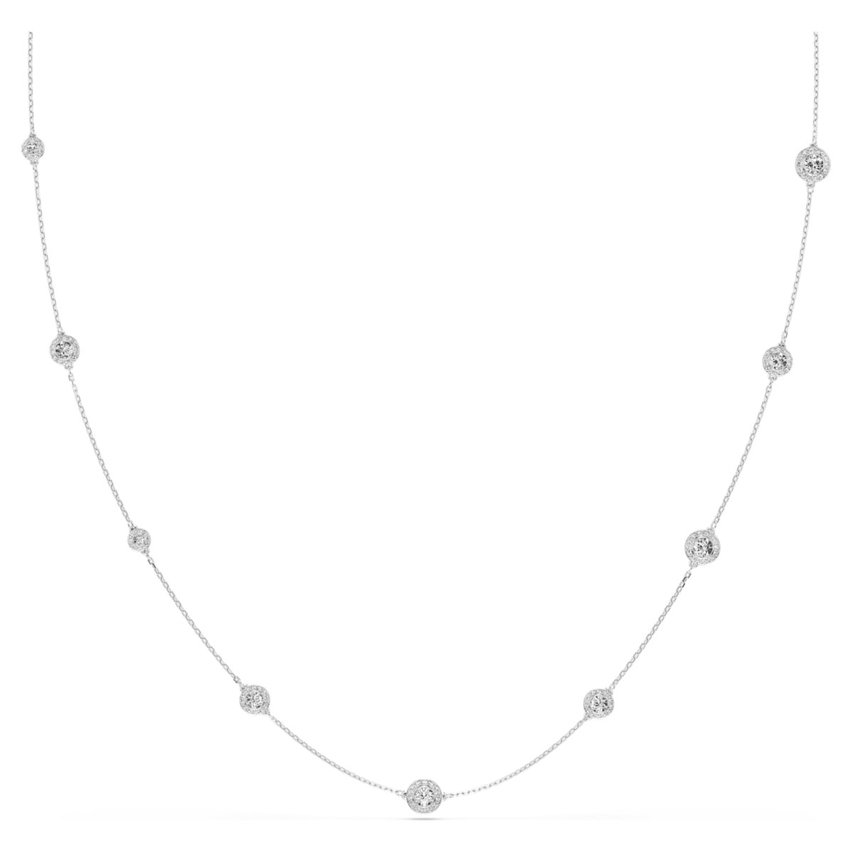 Swarovski Una Angelic strandage Round cut, White, Rhodium plated
