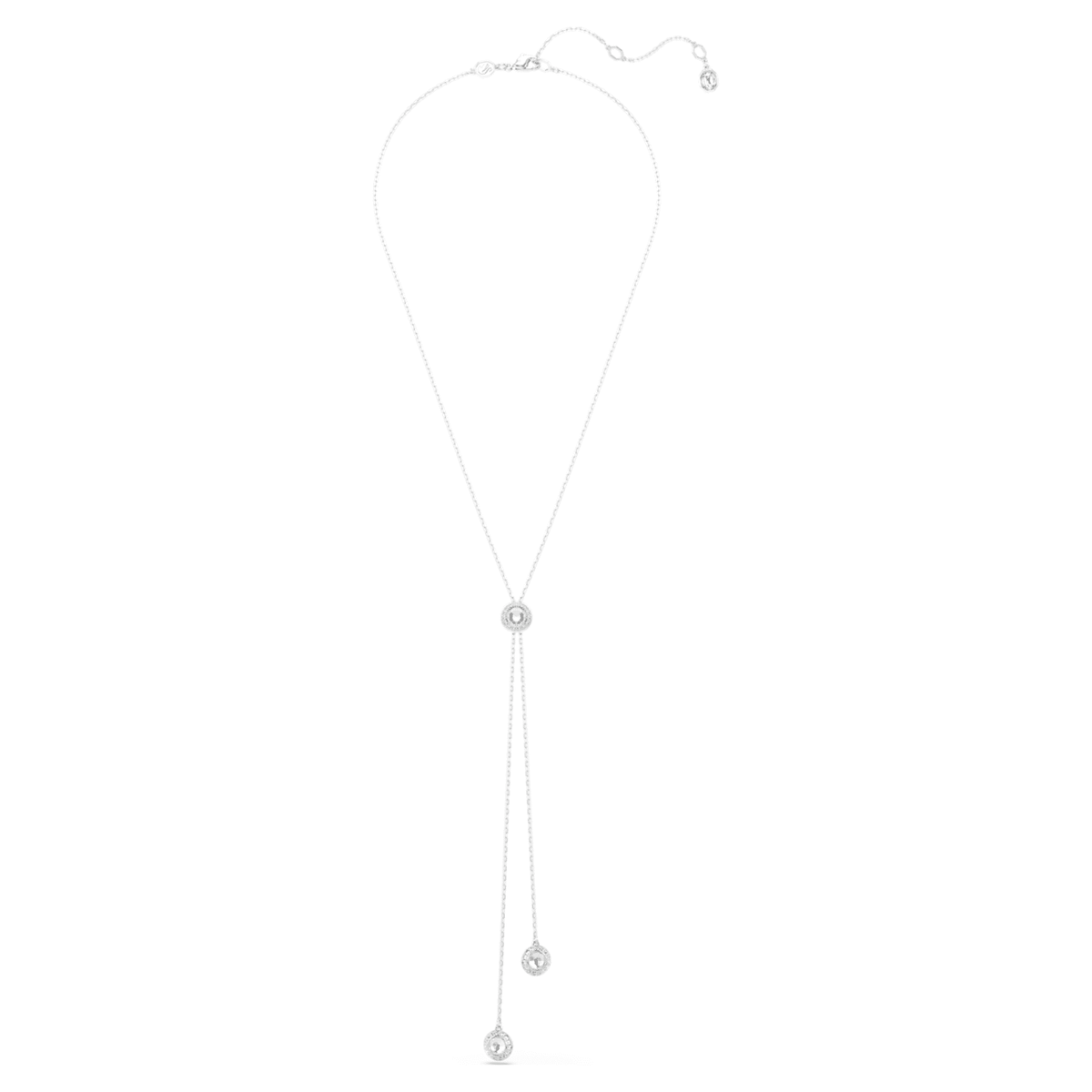 Swarovski Una Angelic Y pendant Round cut, White, Rhodium plated