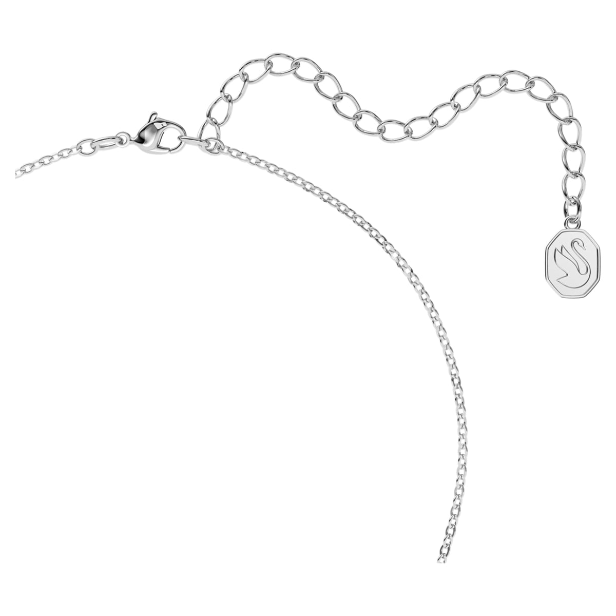 Swarovski Una necklace with blue octagon-cut accents and rhodium plating