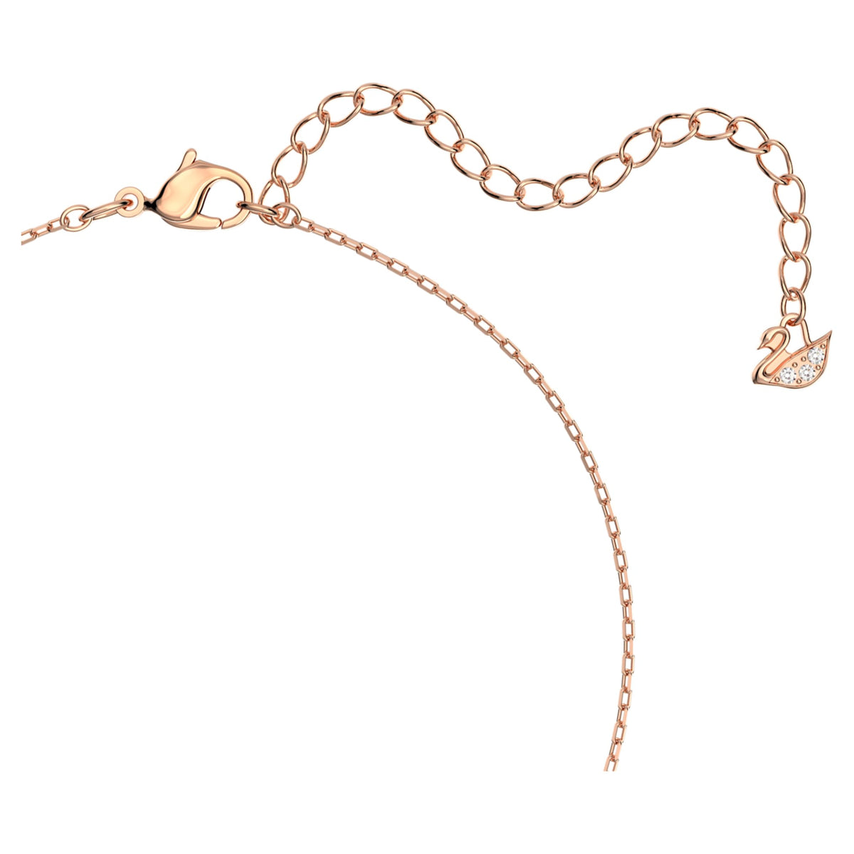 Swarovski Una necklace with white round-cut accents and an 18K rose gold finish