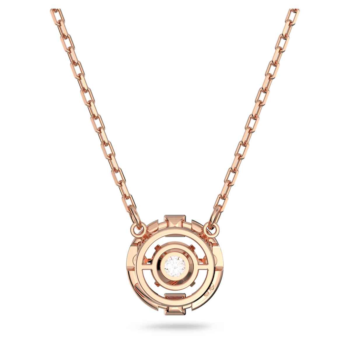 Swarovski Una necklace with white round-cut accents and an 18K rose gold finish