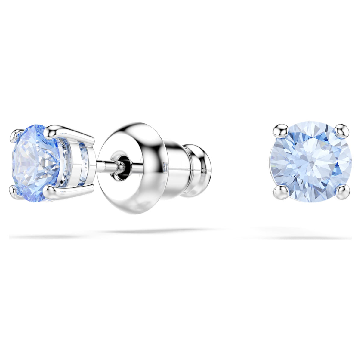 Swarovski Una set with blue round-cut accents and rhodium plating