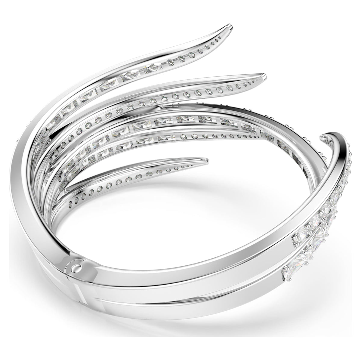 Swarovski Vienna bangle Mixed cuts, White, Rhodium plated