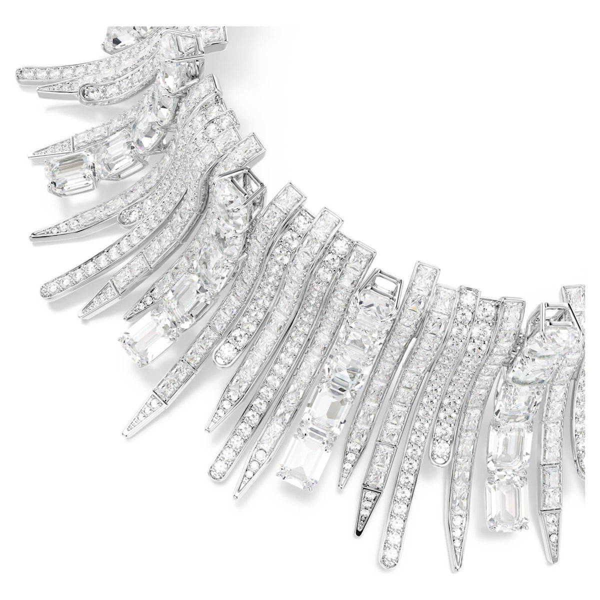 Swarovski Vienna choker with white mixed-cut accents and rhodium plating