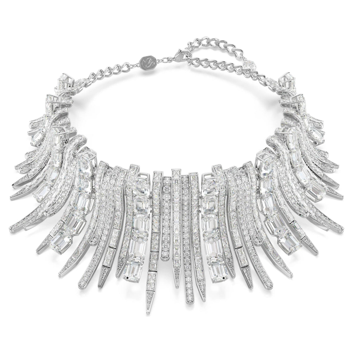Swarovski Vienna choker with white mixed-cut accents and rhodium plating