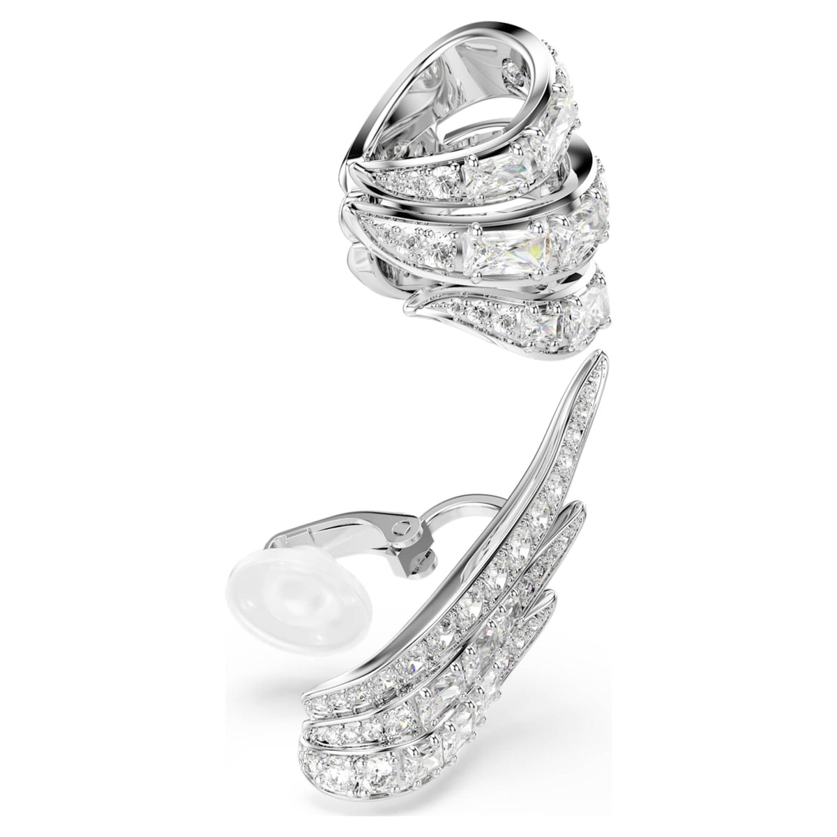 Swarovski Vienna ear cuffs Mixed cuts, Swan, White, Rhodium plated