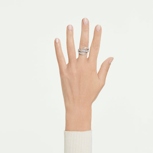 Swarovski Vienna ring Mixed cuts, Swan, White, Rhodium plated