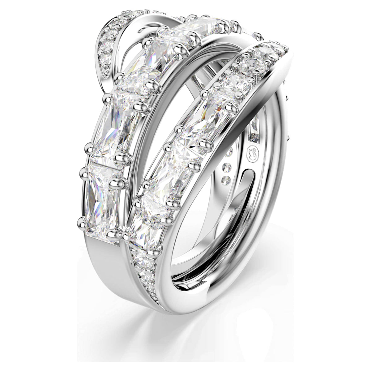 Swarovski Vienna ring Mixed cuts, Swan, White, Rhodium plated
