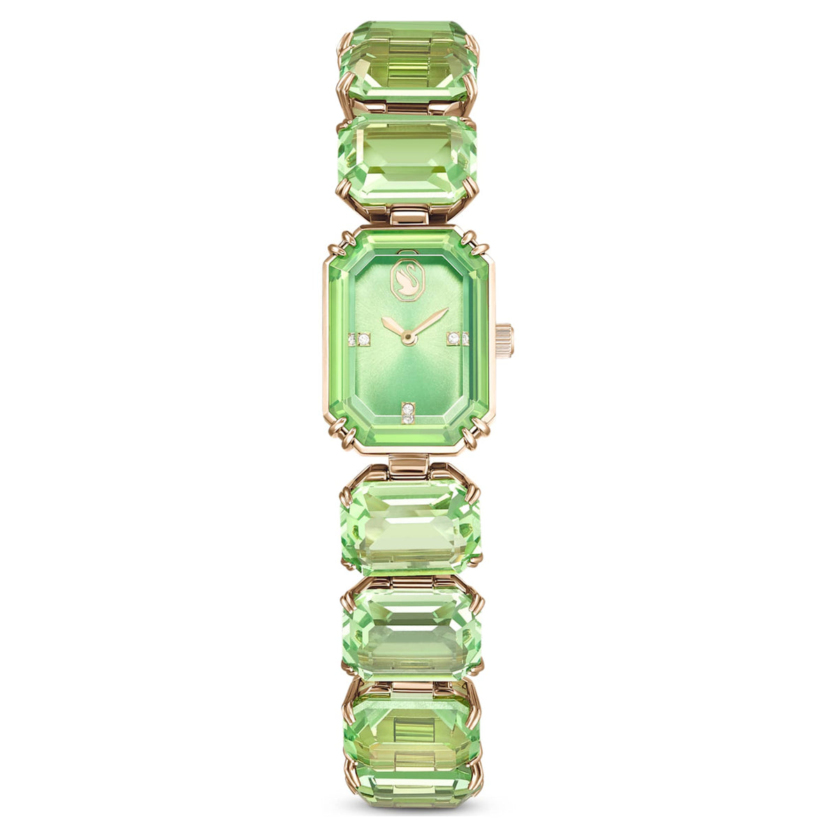 Swarovski Watch Octagon cut bracelet, Green, Champagne gold-tone finish